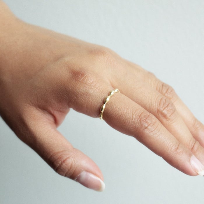 RICE BEAD RING in GOLD