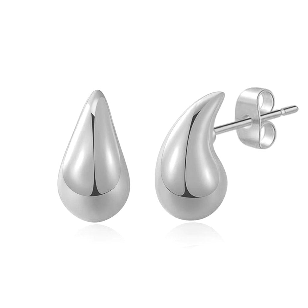 SILVER 12MM TEARDROP STUDS