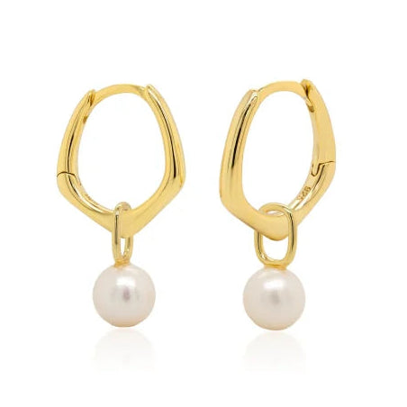 GOLD PENTAGON FRESHWATER PEARL HUGGIES
