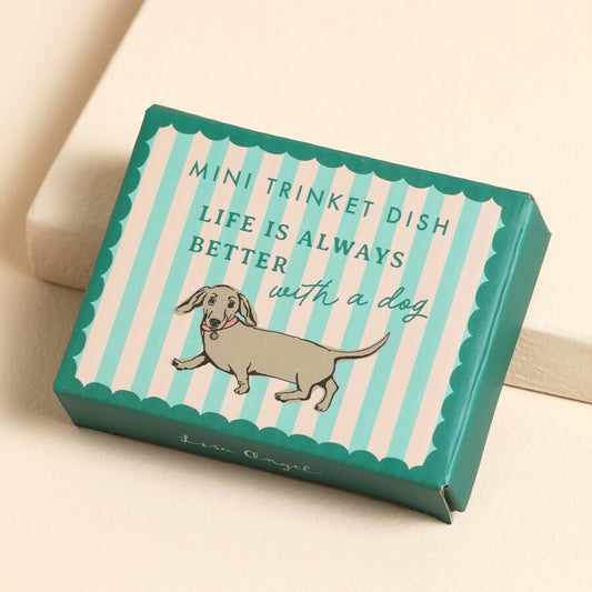 GREEN DOG TRINKET DISH