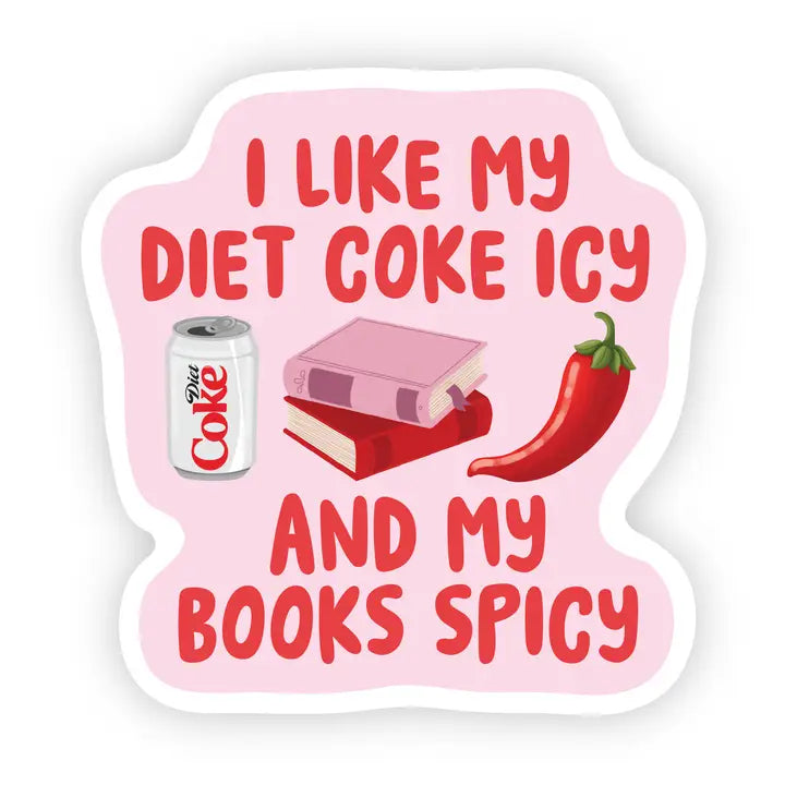 'COLA ICY, BOOKS SPICY' STICKER