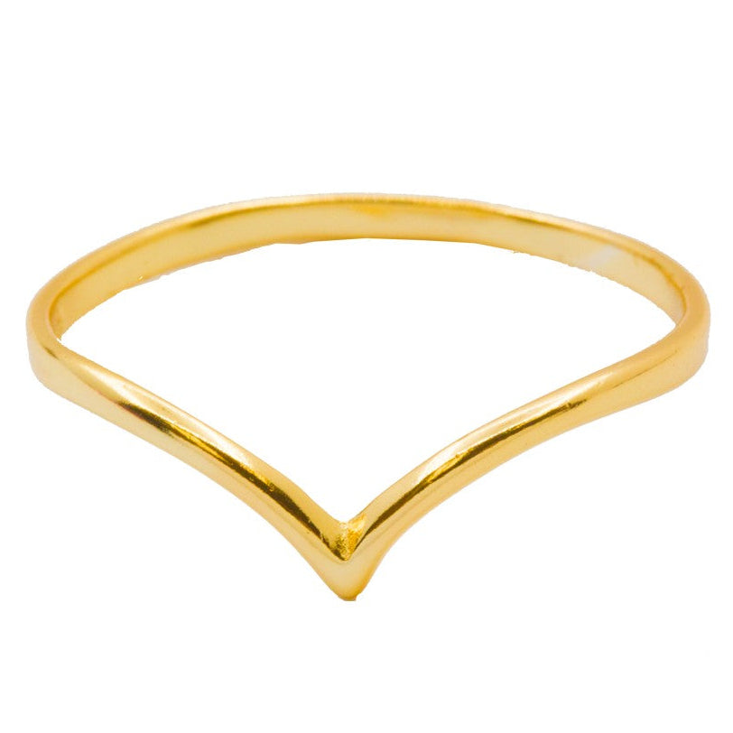 GOLD CHEVRON RING