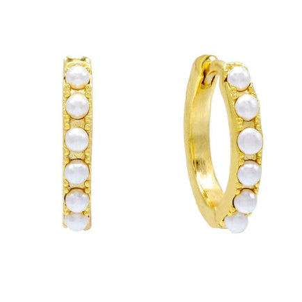 GOLD VERMEIL 6 PEARL HUGGIES