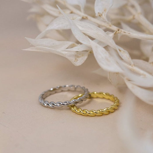 CHUNKY ROPE RING in SILVER