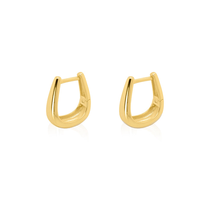 GOLD TAPERED U SHAPE HUGGIE HOOPS