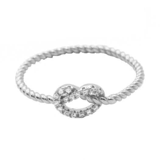 SILVER LOVEKNOT RING