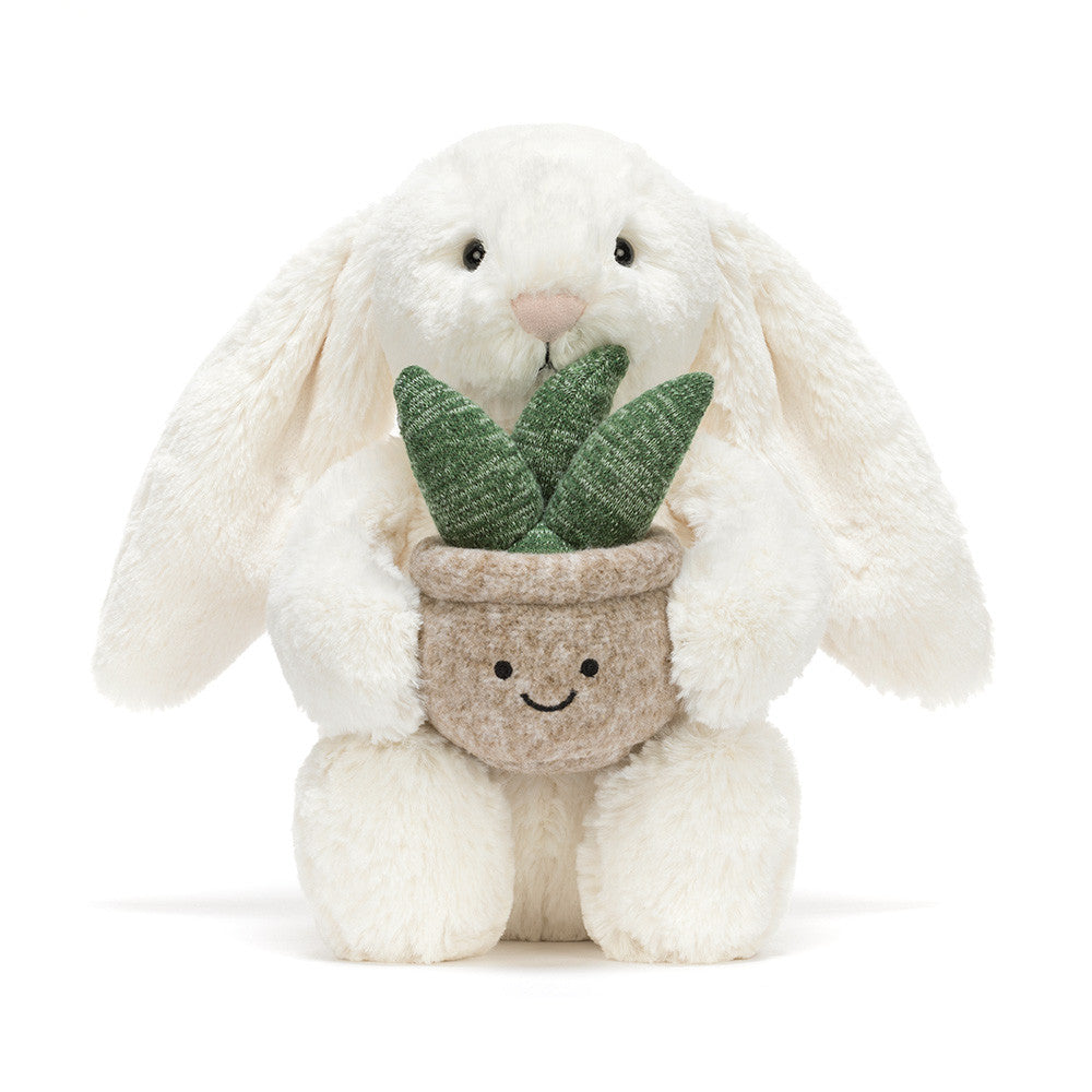 JELLYCAT CREAM BUNNY WITH PLANT