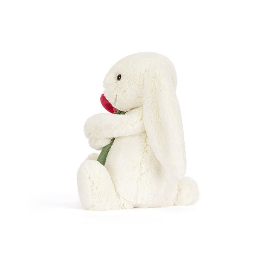 JELLYCAT CREAM BUNNY WITH ROSE