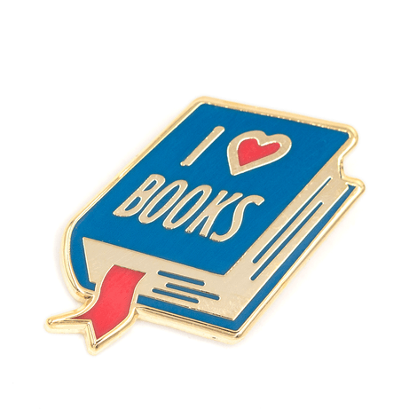 I HEART BOOKS PIN