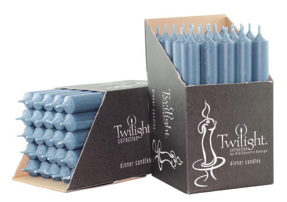 BLUE GREY CANDLE 10"