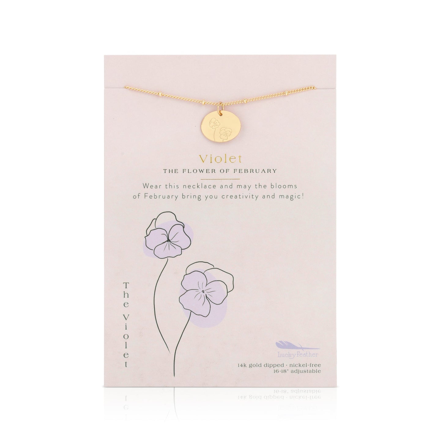 FEB BIRTH FLOWER NECKLACE