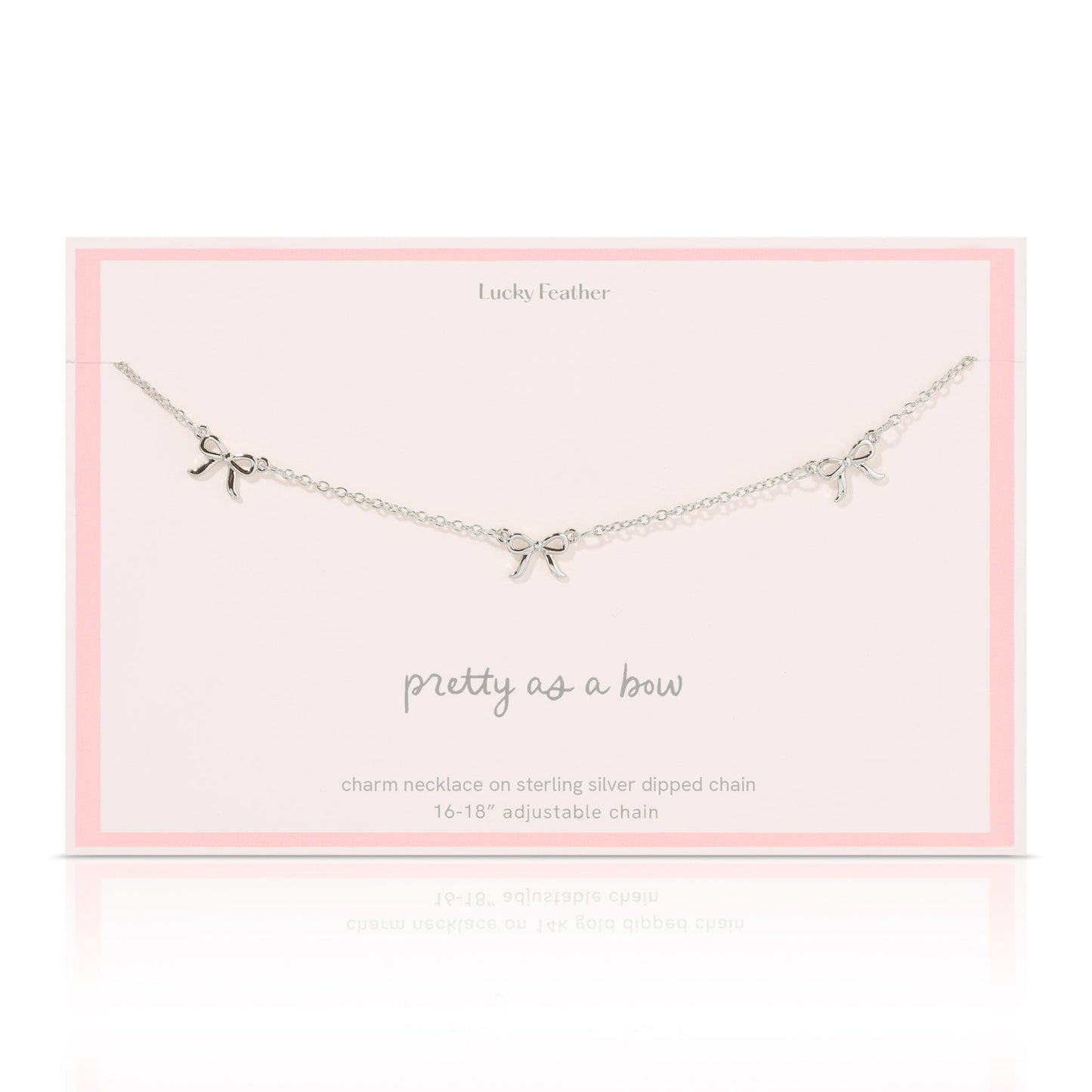 BEAUTIFUL BOW NECKLACE SILVER