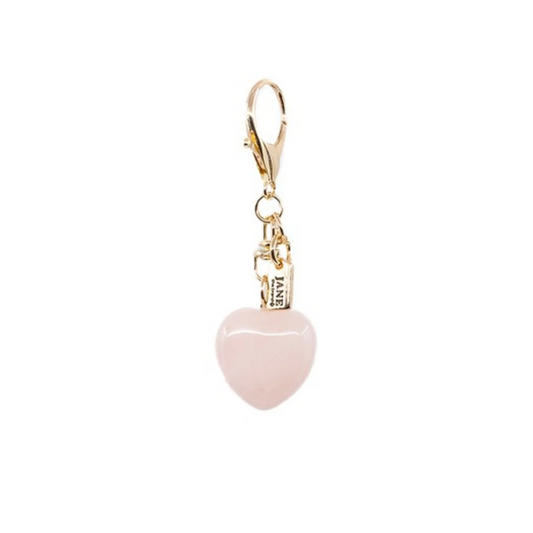 PINK STONE HEART BAG CHARM