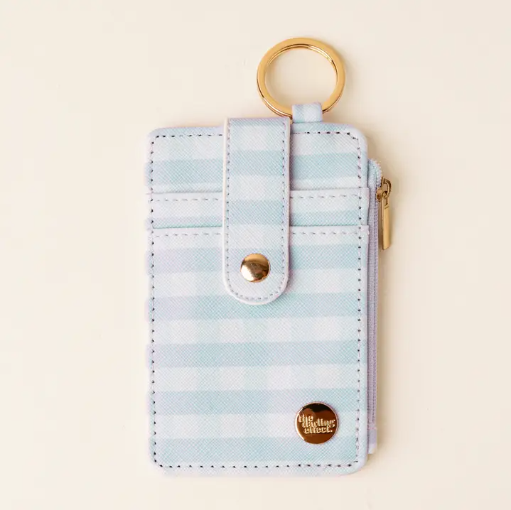 KEYCHAIN WALLET - BLUE GINGHAM