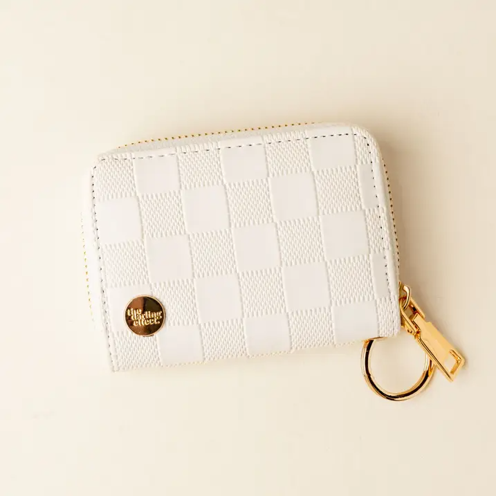 ZIP WALLET - WHITE CHECK