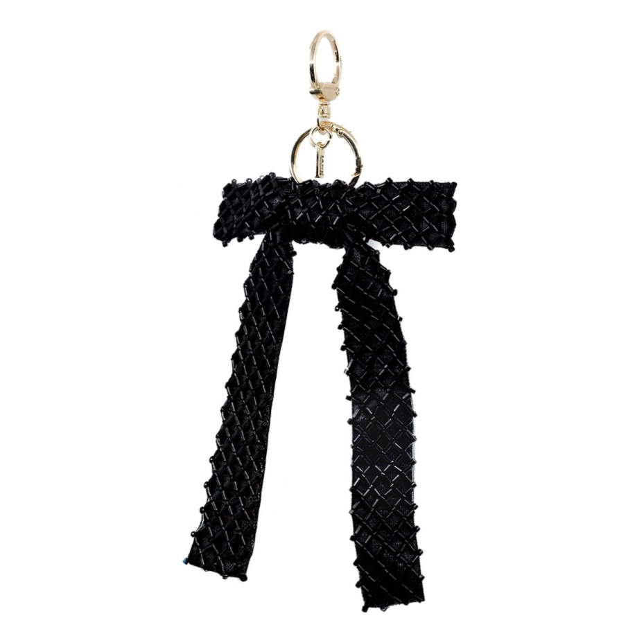 BEADED BOW BAG CHARM