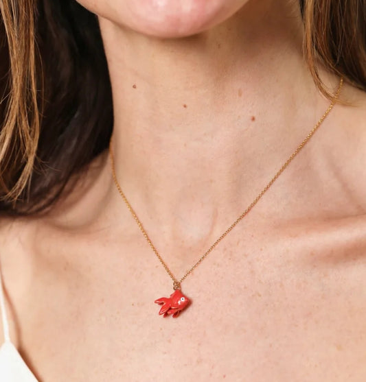 RED GOLDFISH NECKLACE