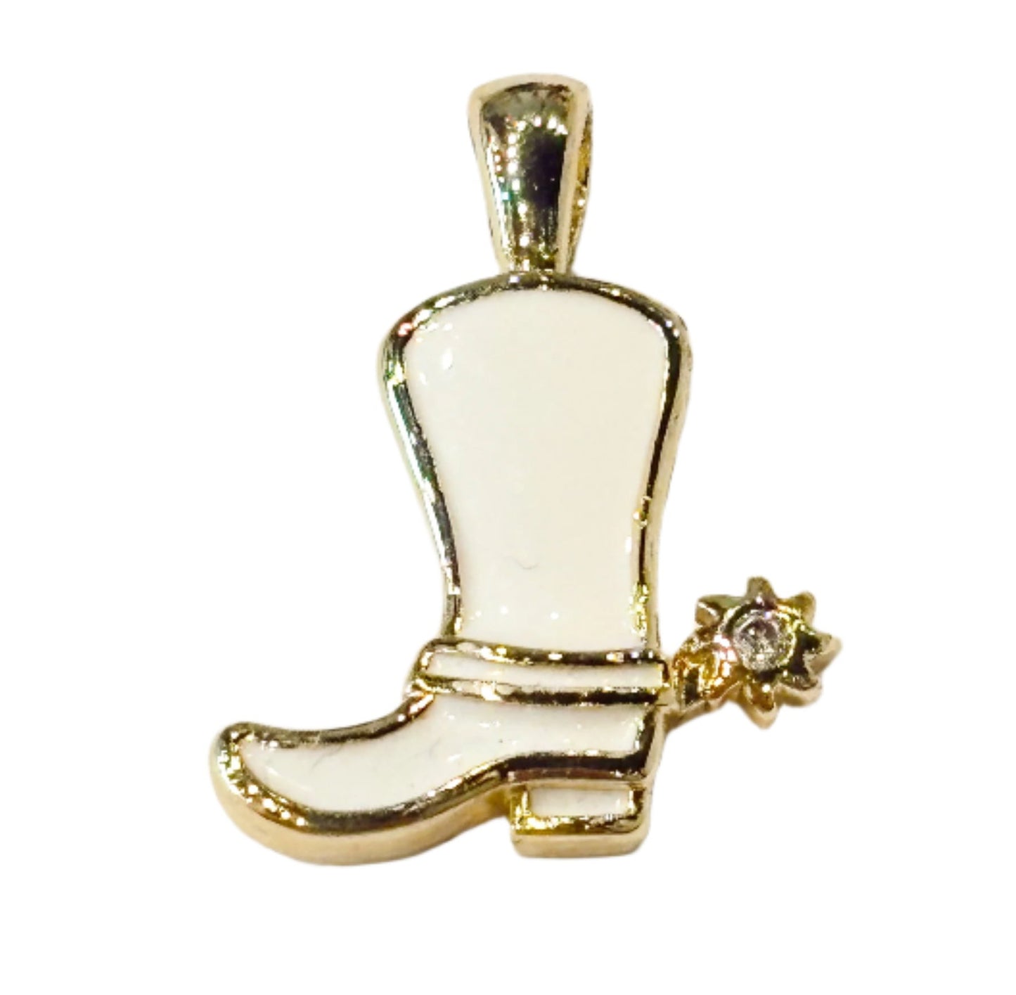 WHITE COWBOY BOOT CHARM