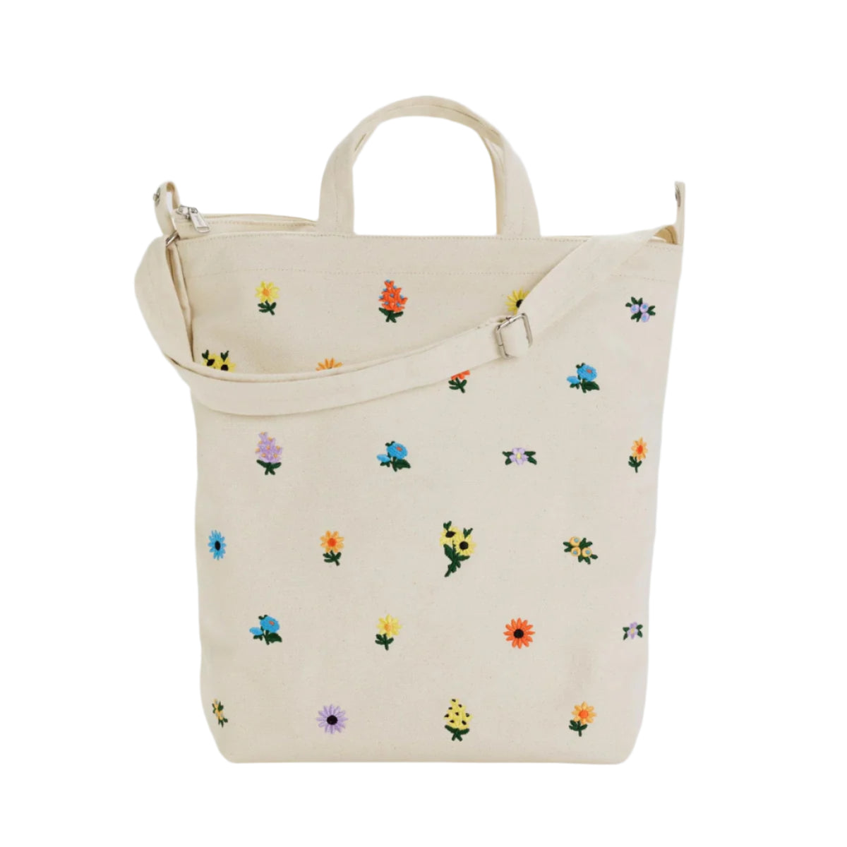 DITSY FLORAL EMBROIDERED ZIP TOTE