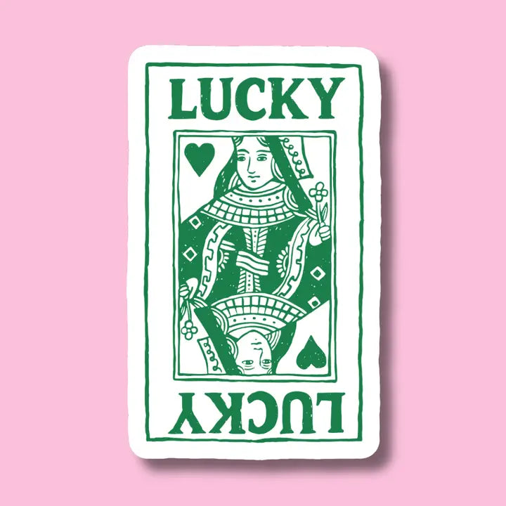 LUCKY QUEEN OF HEARTS STICKER