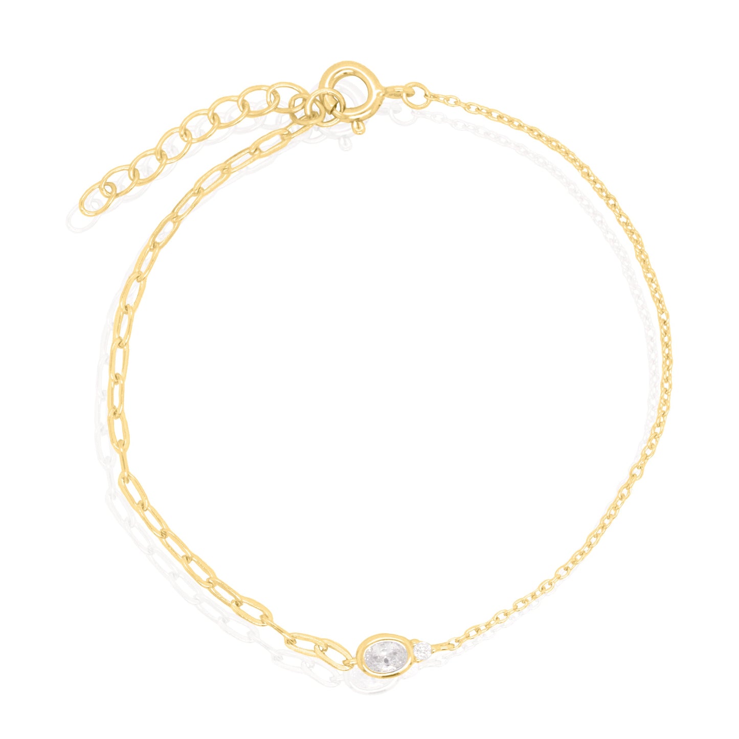 DUAL CHAIN CRYSTAL BRACELET