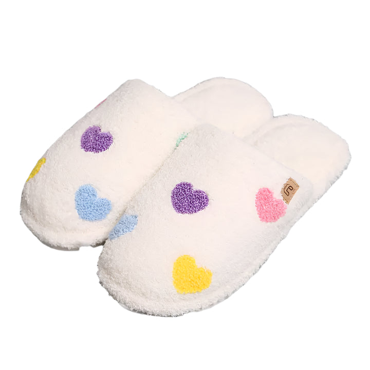 COLOURFUL HEART SLIPPERS