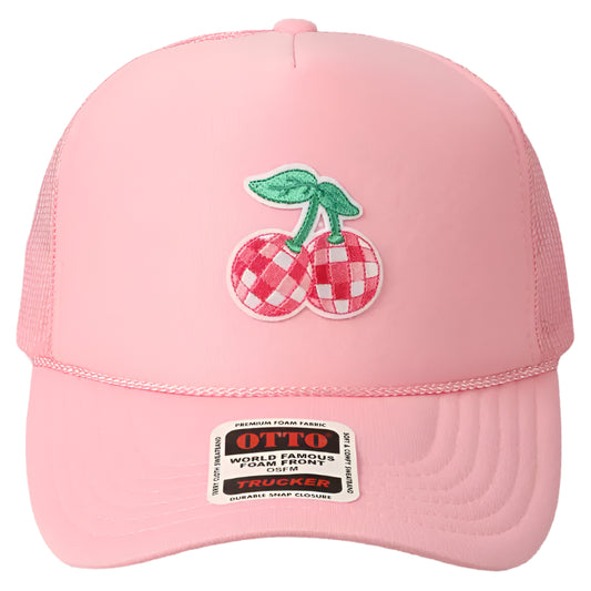 PINK DISCO CHERRY TRUCKER HAT