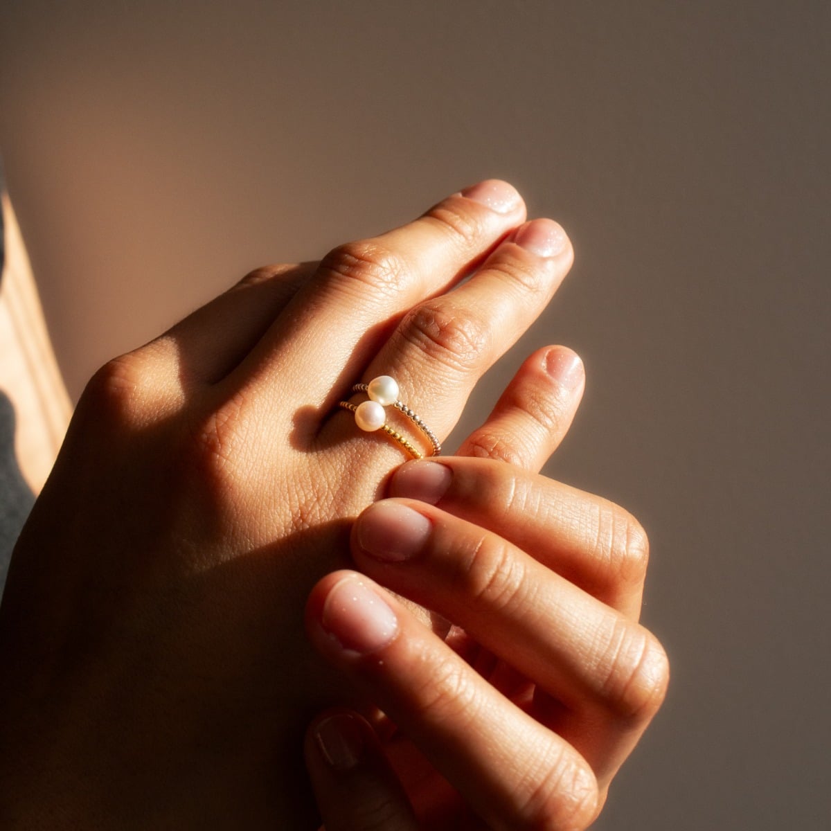 PEARL BUBBLE RING in SILVER SIZES 8-9