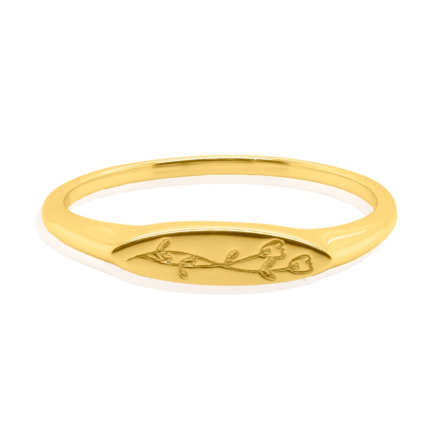 GOLD ENGRAVED FLOWER RING