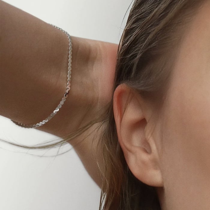 SERPENTINE CHAIN BRACELET in SILVER