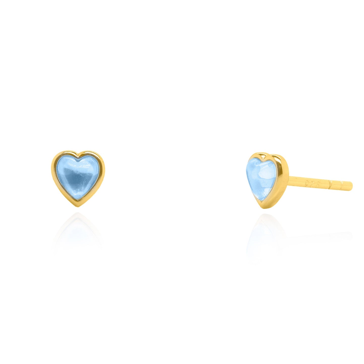 GOLD MOONSTONE HEART STUDS