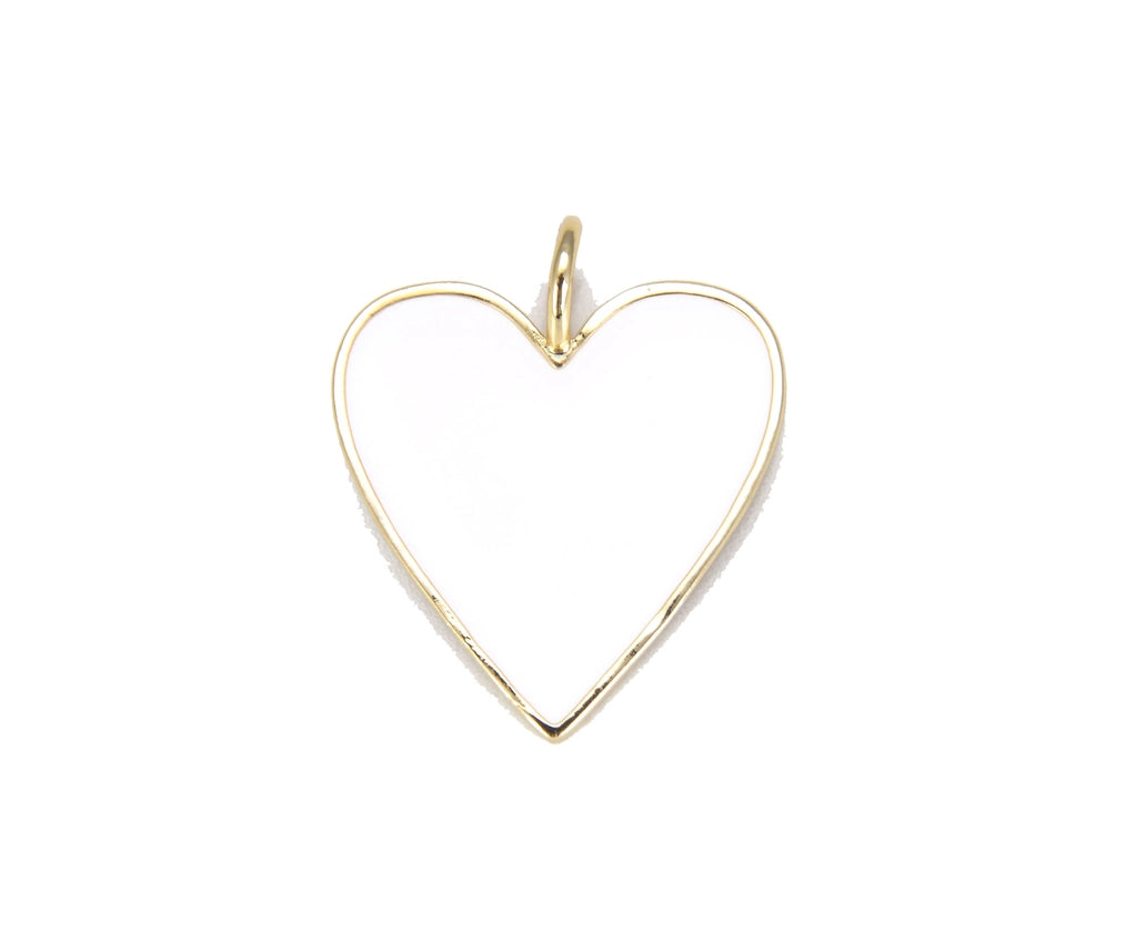 BIG WHITE ENAMEL HEART
