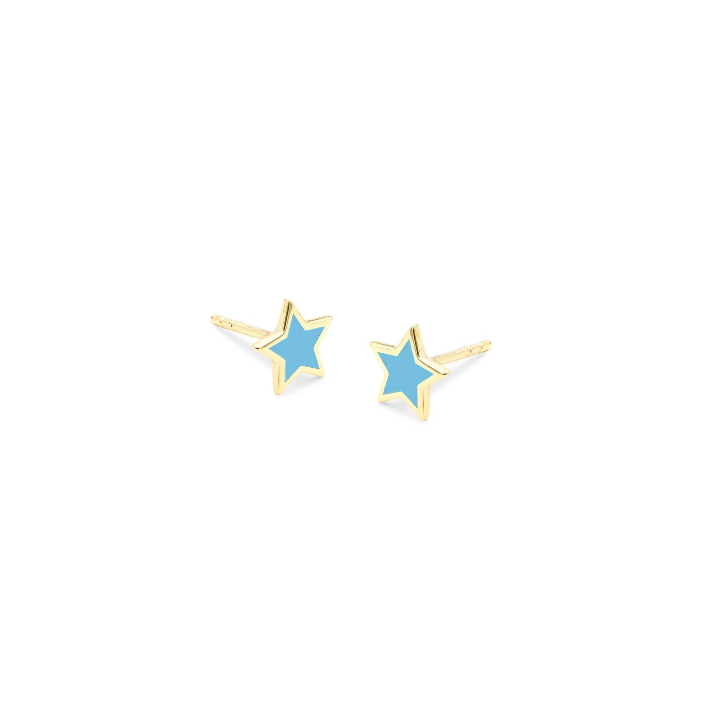 GOLD/BLUE ENAMEL STAR STUDS