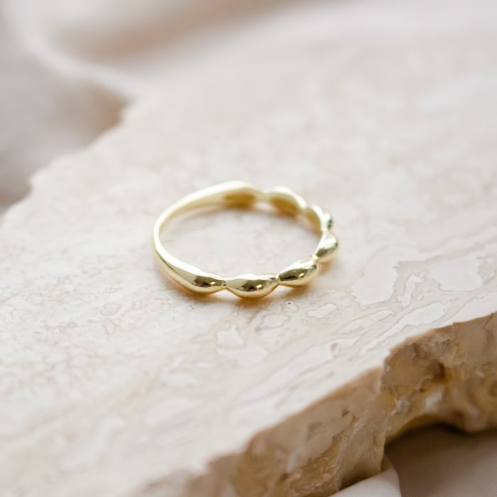 RICE BEAD RING in GOLD