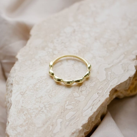 RICE BEAD RING in GOLD