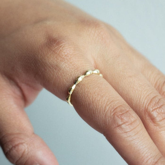 RICE BEAD RING in GOLD