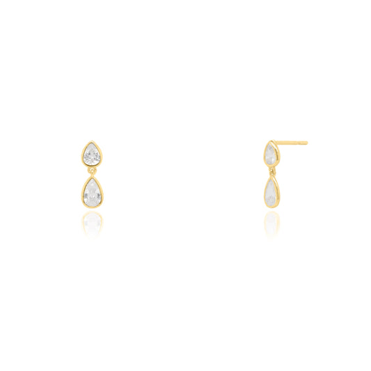 GOLD DANGLE DROP STUDS