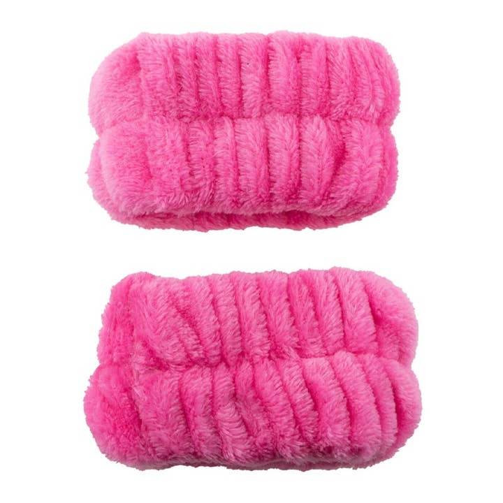 HOT PINK SPA HEADBAND & WRISTBAND SET