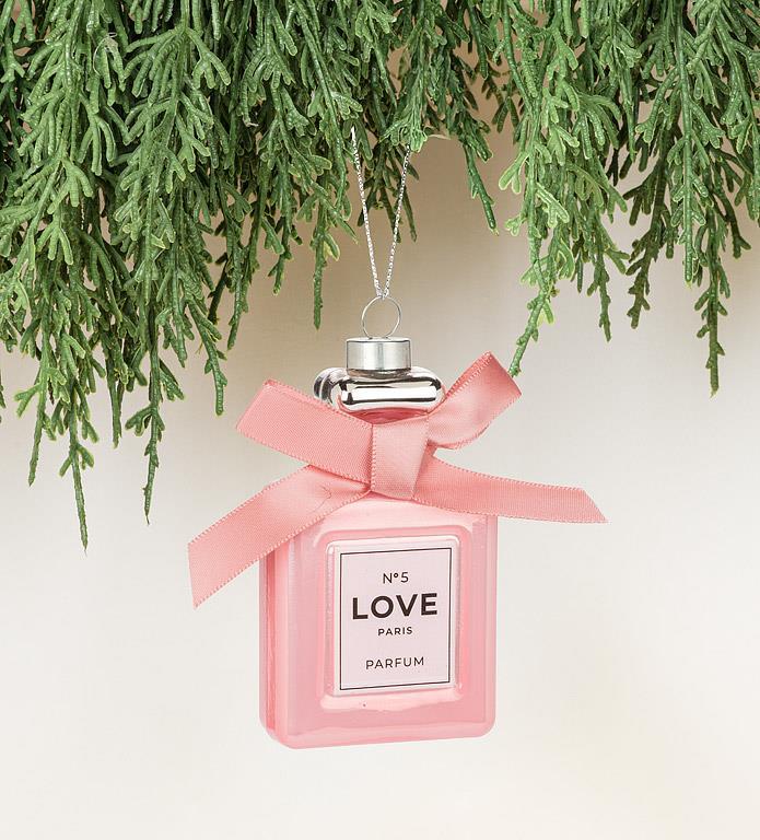PINK PERFUME BOTTLE ORNAMENT