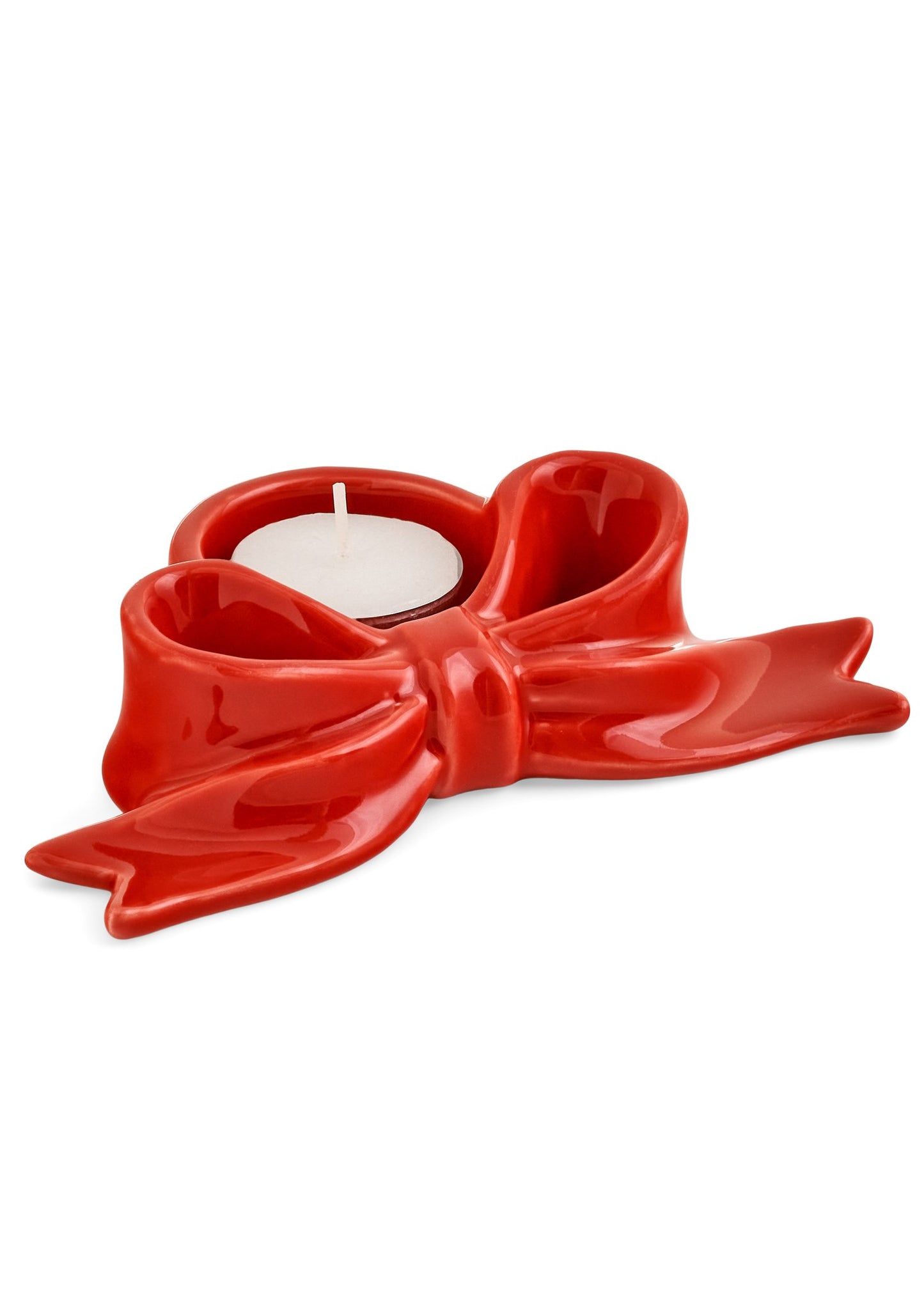 RED BOW TEALIGHT CANDLE HOLDER