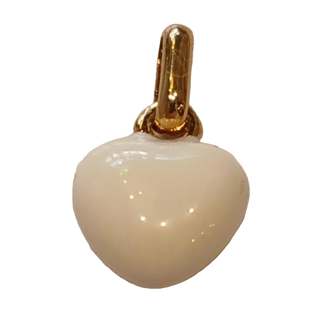 WHITE PUFF HEART CHARM
