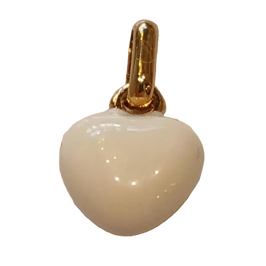 WHITE PUFF HEART CHARM