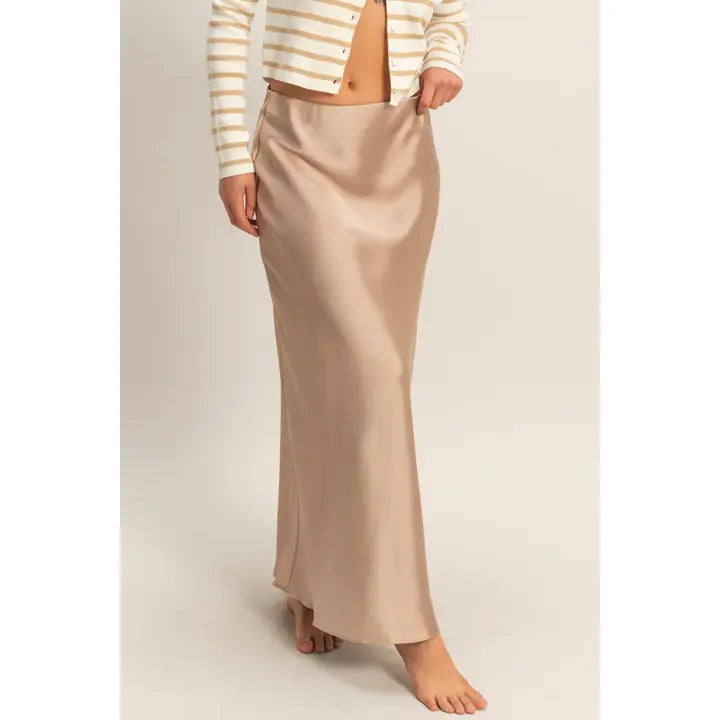 LONG SATIN SKIRT