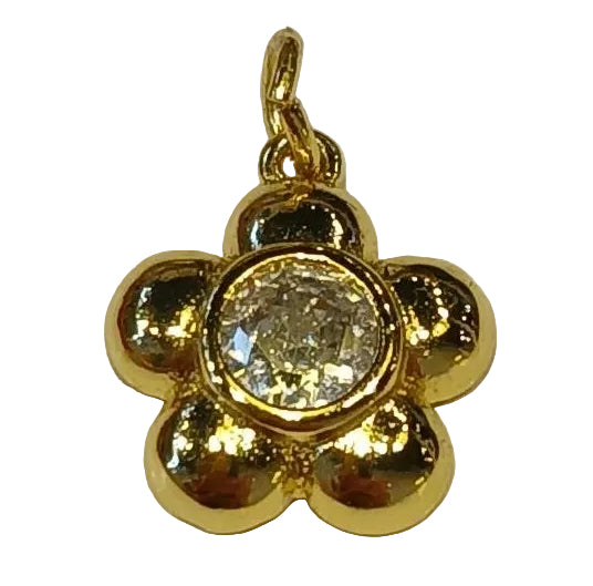 GOLD BUBBLE FLOWER CHARM
