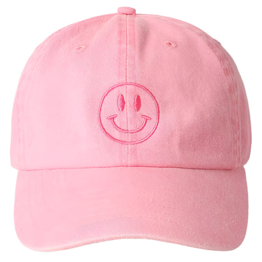 LIGHT PINK HAPPY FACE HAT