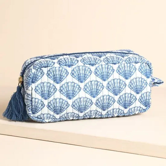 NAVY SHELL MAKE UP BAG