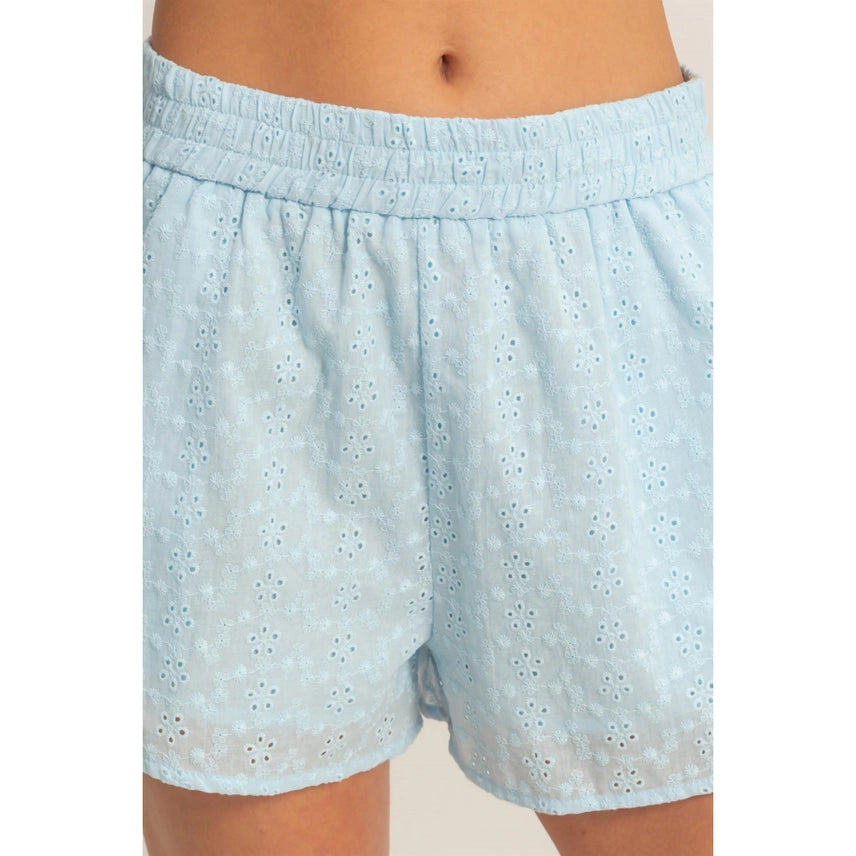 ICE BLUE LACY SHORTS