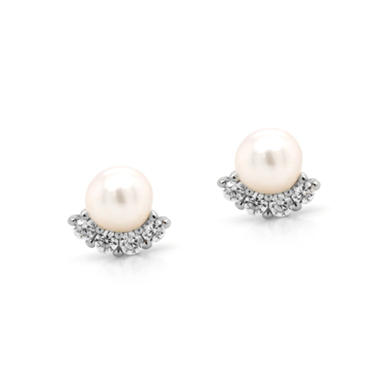 SILVER PEARL/CRYSTAL EARRINGS