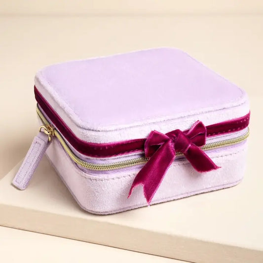 VELVET BOW JEWELRY BOX