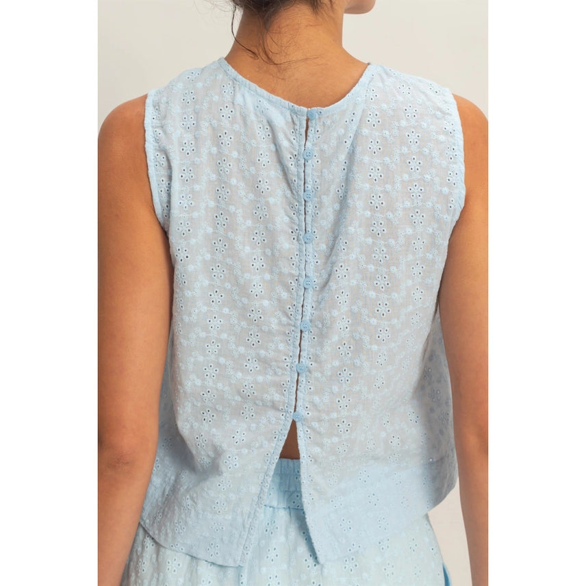ICE BLUE LACY TANK